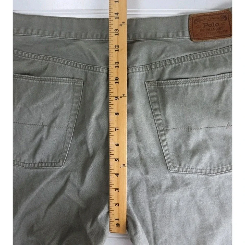 Polo Ralph Lauren Chino Pants Men's 38X32 Green 650 Straight 5 Pocket Flat Front